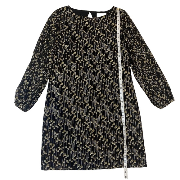 Sail To Sable Clifton Black Dress Size 4 Long Sleeve Metallic Gold Dot NWT $198 - Picture 5 of 16